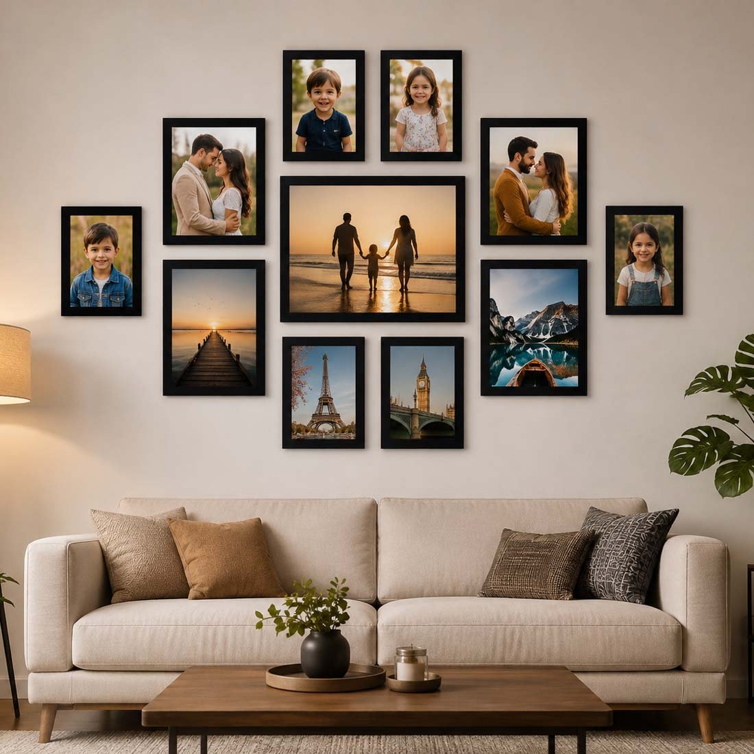 Family Photo Frame With Black Frame