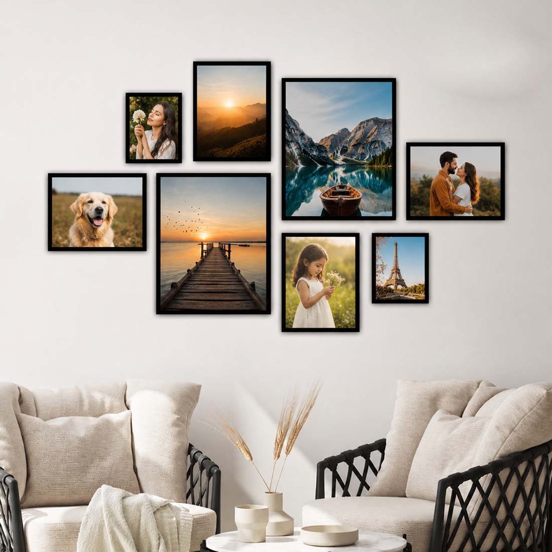Photo Collage Frame with Black Frame