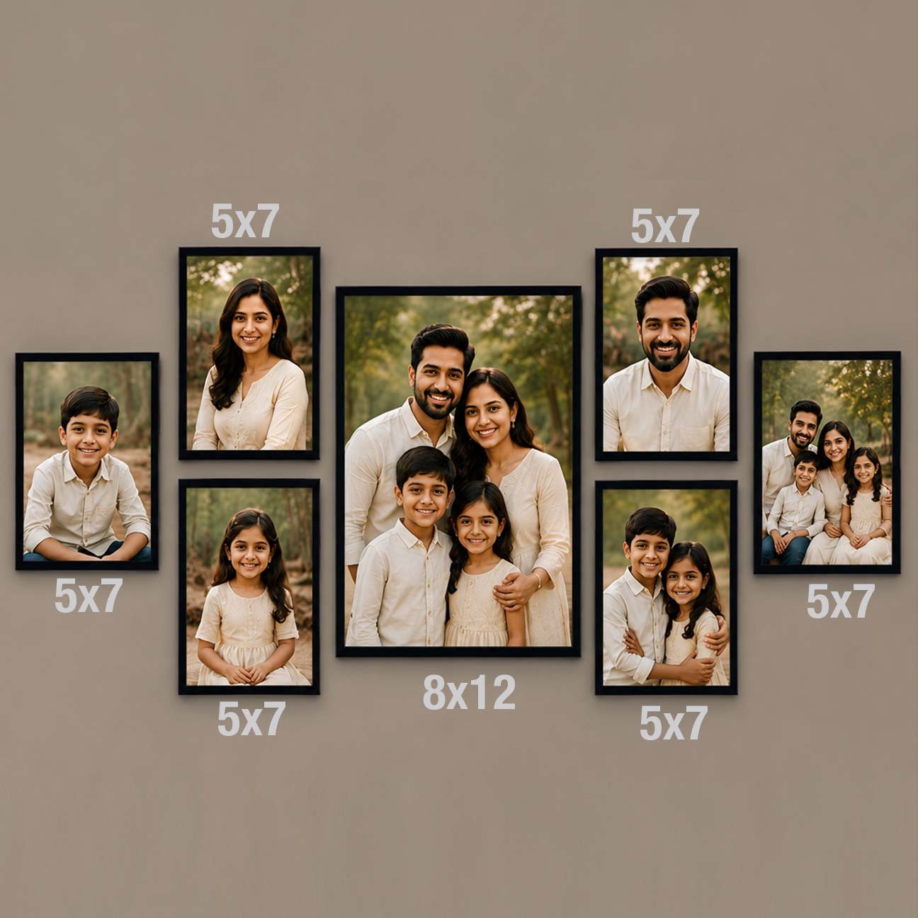 Family Photo Frame With Black Frame