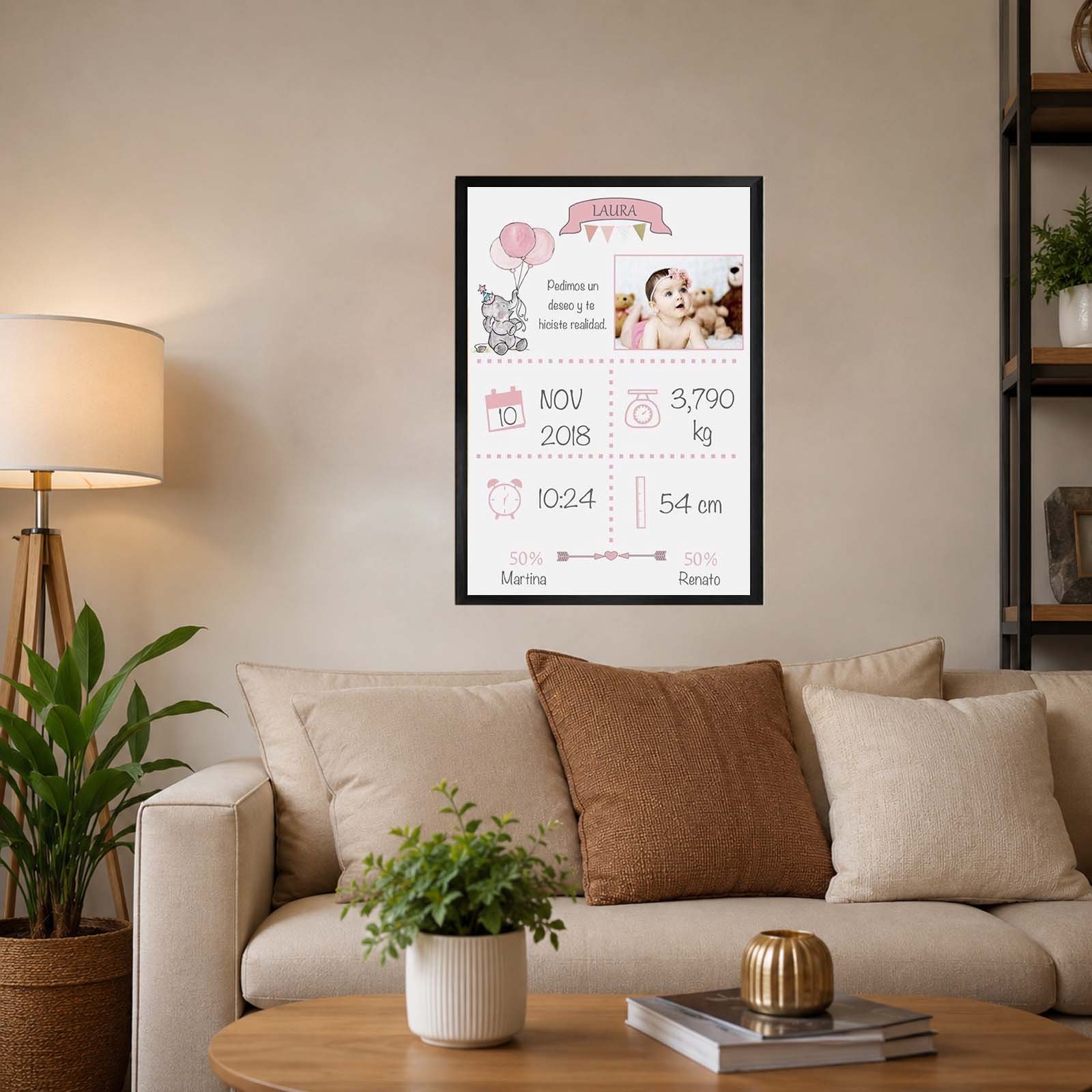 Personalized Baby Birth Details Photo Frame